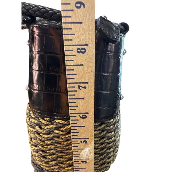 Brighton Woven Straw Handbag Brown Tones - Picture 13 of 14